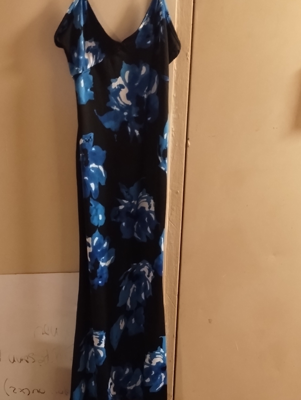 Blue Floral Slip Dress - Black & Blue